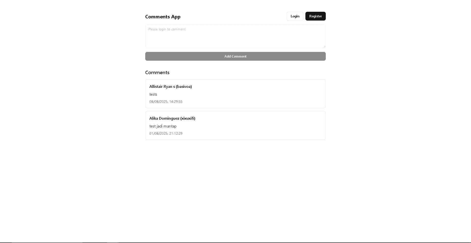 Comment App